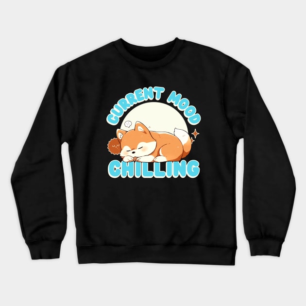 Cute Puppy Chilling Chill Crewneck Sweatshirt by Tip Top Tee's